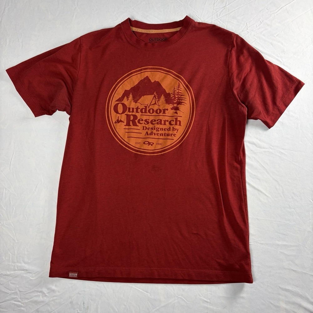 Outdoor Research Men's Short Sleeve T-shirt Size Medium‎ Burnt Orange-flawed